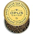 Opus Golden Sturgeon Caviar – Premium Osetra Black Caviar, Non-Pasteurized Malossol Sturgeon Roe, Exquisite for Blinis & Gourmet Pairings, Fresh Luxury with Opulence in Every Tin. 1oz (30g)