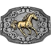 LYTOPTOP Belt Buckle for Men│Floral Running Horse Texas Cowboy Cowgirl Christmas Halloween Belt Buckle Gifts