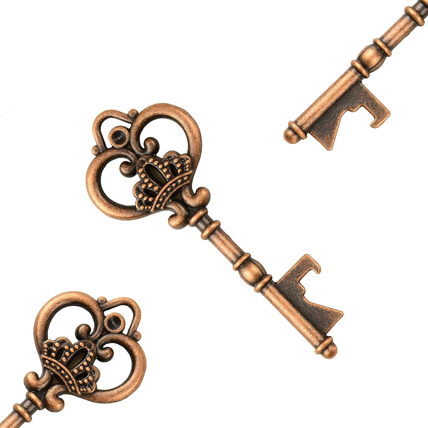 Mixed 20 Extra Large Key Shape Bottle Openers Antique Copper Skeleton Keys Wedding Party Favor - Image 5