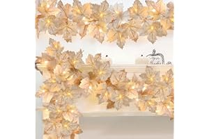 CAMLINBO 3 Pack Thanksgiving Decor - Thanksgiving Garland with Lights Fall Decorations for Home, Total 20Ft 60LED Thick Lighted Maples Leafed Fall Garland Autumn Wedding Harvest Decor Fireplace Party Christmas