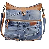 Myra Bag Western Leather Shoulder Bag for Women - Upcycled Canvas Crossbody Bag Janesa