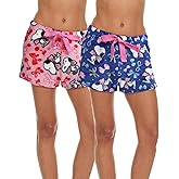 COCO BRANDS Womens Pajama Shorts - 1 Pack or 2 Pack Peanuts Snoopy Comfy PJs Sleep Lounge Pajama Shorts for Women (S-XL)