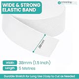 Trimming Shop 38mm Wide Elastic Band 5m Polyester Rubber Waistband Tape view 2