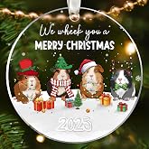 KATLADIZ Guinea Pig Christmas Ornament - Guinea Pig Lovers Gifts for Women, Men - Animals Ornaments for Christmas Tree - Cute Pet Ornaments - Acrylic Hanging Ornament 2025