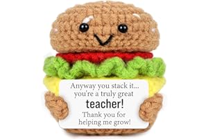 AVBODA Mini Teacher Appreciation Gift for Teachers Day Handmade Crochet Burger for Thank You End of Year Teacher’s Day Thoughtful Teacher Birthday Graduation Retirement Gifts for Teachers Cheeseburger