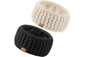Sofier Winter Headbands for Women Knit Ear Warmers Soft Fuzzy Fleece Lined Cold Weather Ear Muffs Christmas Stocking Stuffers Gifts