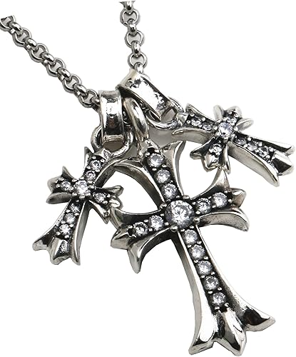 Amazon Dawn Art ドーンアート 22k Gp シルバー925 クロスネックレス ゴールド Cz トリプルクロス 金 銀 ネックレス メンズ ステンレスロールチェーン ゴールド 十字架 ペンダント シルバー ネックレス 通販