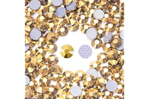 Meibite Hotfix Rhinestones Bulk, 3000PCS Gold Hot Fix Rhinestones for Clothes DIY Decoration Crafts, Gold, SS10, 2.7-2.9mm