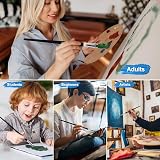 Genixart 9 Pcs Artist Paint Brush Set Flat Natural White Hog Bristle view 6