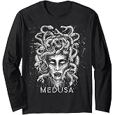 Medusa Greek Mythology Goddess with Snake Hair Long Sleeve T-Shirt