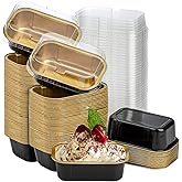 Lyellfe 60 Pack Aluminum Foil Baking Cups, 5 Oz Ramekins with Lids, Aluminum Foil Muffin Cups, Perfect for Cupcake, Souffle,