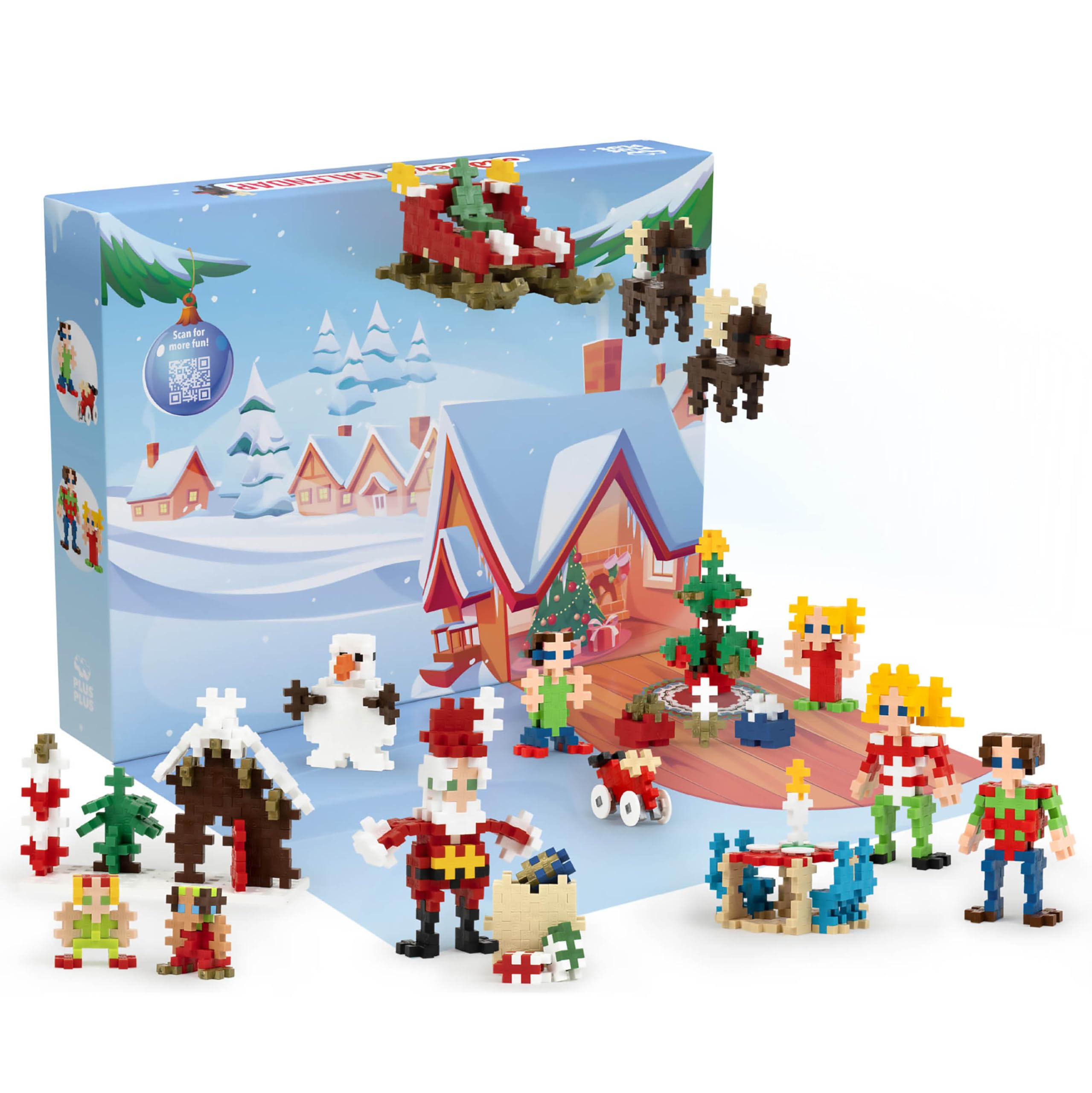 Plus-Plus Advent Calendar, Creative Building Blocks, 24 Doors + 1 Extra Door with Surprise, for Children from 5 Years, Ingenious Construction Toy, Made in Denmark โ image 1