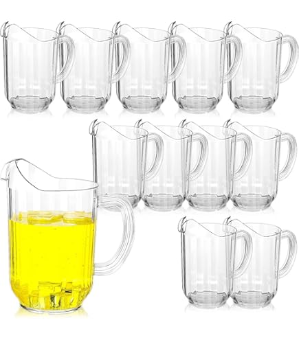 New Star Foodservice 60 Oz Polycarbonate Water Pitcher - Clear, Set Of 12, Restaurant Grade