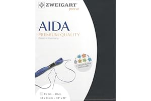 WIZARDI Precut Zweigart Aida Extra fine 20 Count Charcoal Gray 3326/7026
