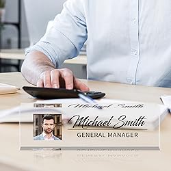Name Plate for Desk, Custom Logo Desk Name Plate