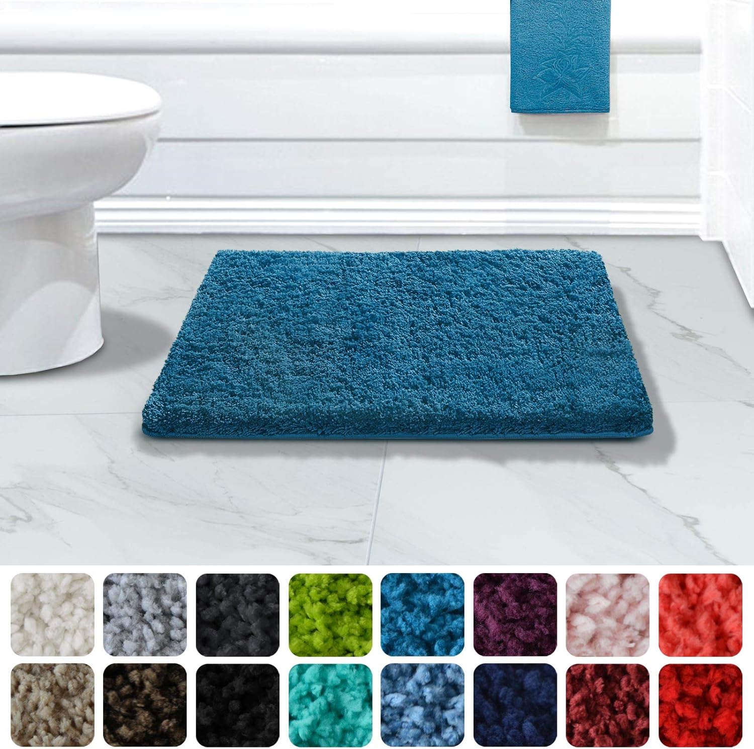 casa pura Non Slip Bathmat Microfiber Bath Mats Sky Soft Absorbent & Fluffy Shower Mats