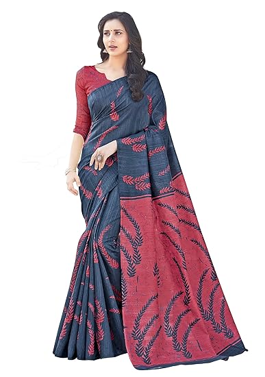 Women's Bhagalpuri Kora Silk Saree With Unstitched Blouse Piece (SDE15346_Multi-Coloured)
