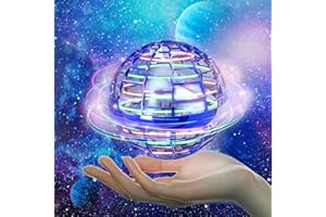 ZEOXUER Flying Ball Toys, 2023 Flying Orb Hover Ball, Cosmic Globe Boomerang, 360° Rotating Cool Fidget Spinner, Mini Drone Flyorb Toy with Built-in RGB Light Gift Safe for 6 7 8 9 10+Kids Adults