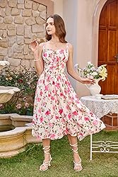 Coquette Corset Dress for Women Ruched Bust Flowy
