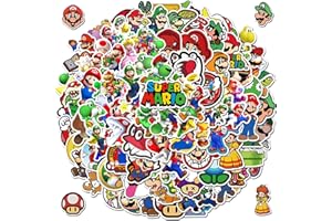 RUBANG 100Pcs Cartoon Game Mario Stickers for Kids and Teen, Cool Mario Game Stickers for Adult Water Bottle, Skateboard, Phone, Laptop, Bicycle, Travel Case