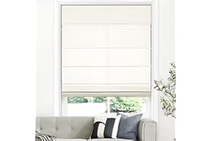 LazBlinds Cordless Roman Shades for Windows, Light Filtering Thermal Insulated Window Blinds, Lightweight Fabric Blinds for Indoor Windows, 31" W x 60" H, Ivory