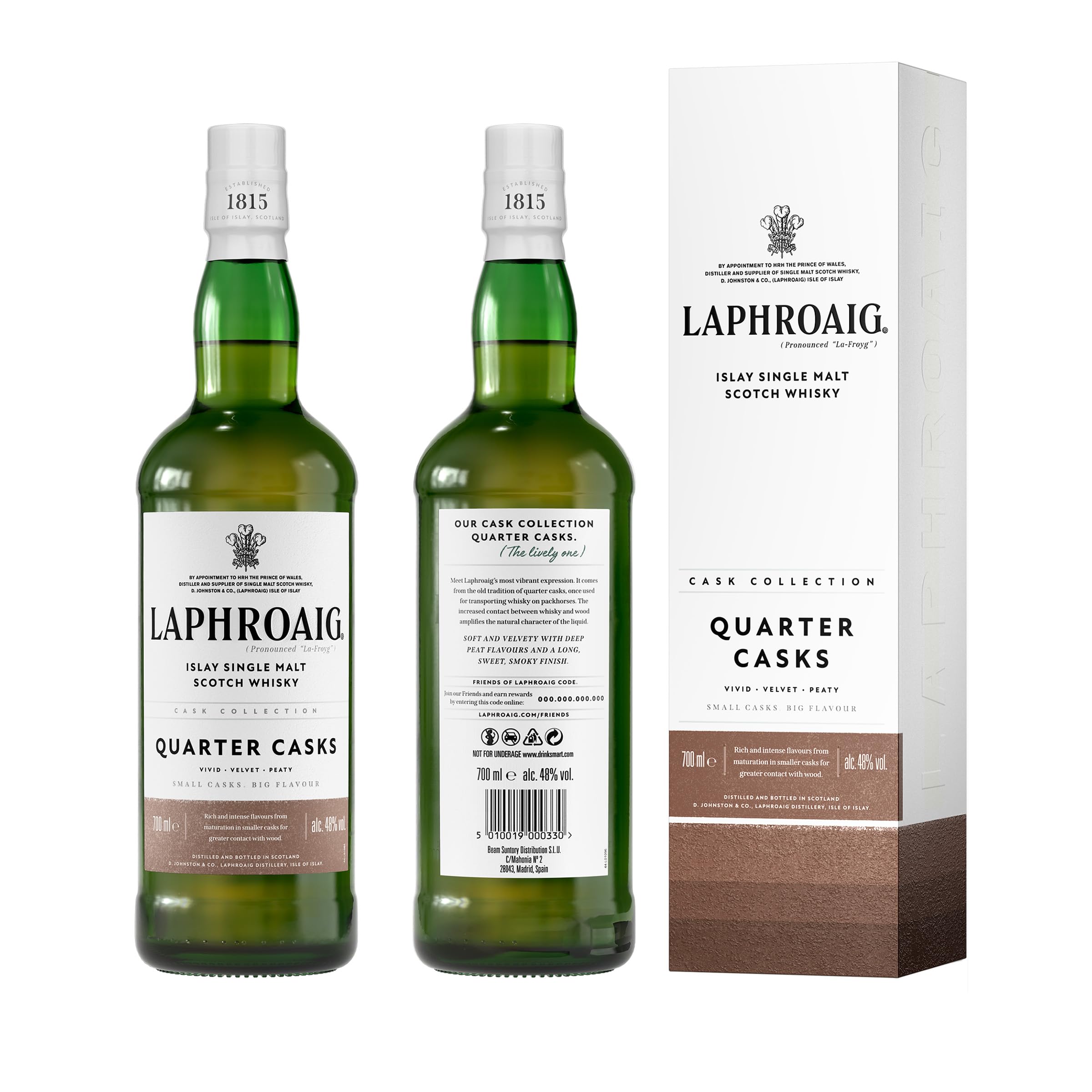 Laphroaig Quarter Cask | Islay Single Malt Scotch Whisky | mit Geschenkverpackung | in Quarter Casks gereift | 48% Vol | 700ml Einzelflasche 3