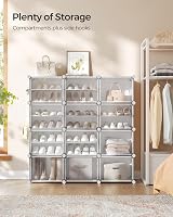 SONGMICS Interlocking Shoe Rack 12 Slot Modular Storage Cabinet White LPC040W01 view 4