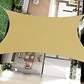 OOTONAT 8' x 8' Sun Shade Sail Sand Curved Commercial Outdoor Shade Cover Sand Rectangle Heavy Duty Permeable 185GSM Backyard Shade Cloth for Patio Garden