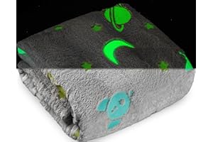 SP HOME GOODS Glow in The Dark Throw Blanket Gift for Girls and Kids Ages 4-14 and for Grandkids - [Galaxy] 50 x 60 Inches Fun, Cozy Fleece Throw Blanket