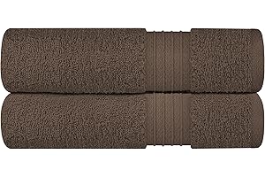 Ashley Mills 100% Cotton Jumbo Bath Sheets Set of 2 - Ultra Soft, Quick Dry, Highly Absorbent 500 GSM Towels for Bathroom, Spa, Hotel, Gym & Beach - Oversized 35x70 in Brown