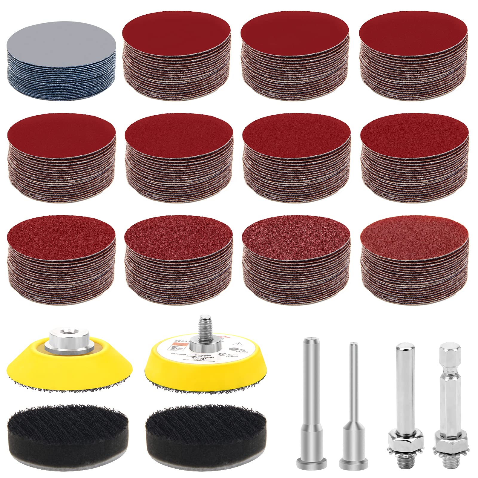 Windspeed 240+8 Pcs Sanding Discs Pad Kit, 2 Inch Die Grinder Sanding Disc Sander Attachment for Drill Sanding Attachment Rotary Sander Pads Include 60-3000 Grit — image 1