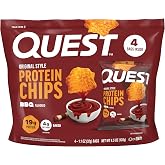 Quest Nutrition BBQ Protein Chips, 19g Protein, 4g Net Carb, Low Carb, Gluten Free, 1.1 oz, 4 count