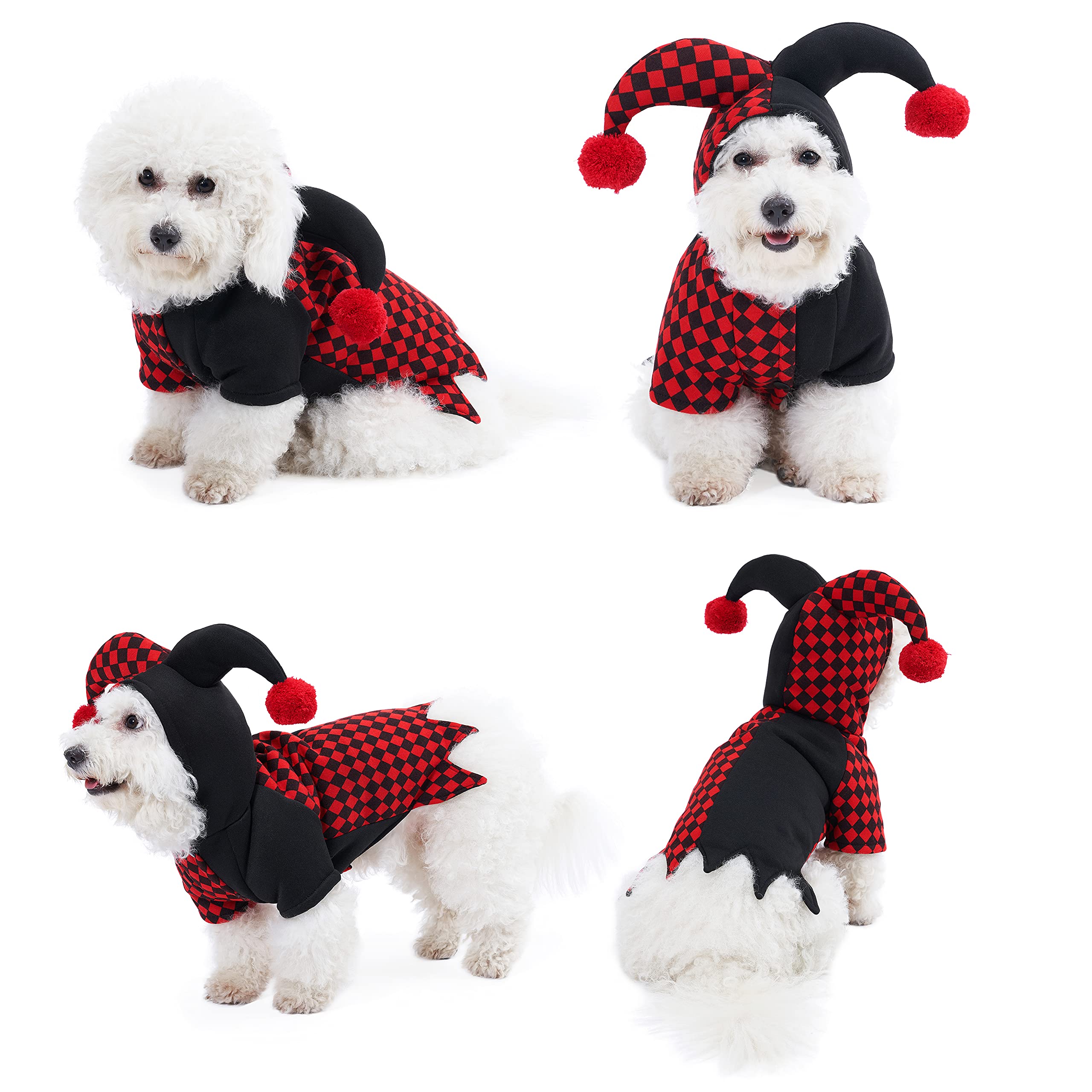 Yoption Joker Dog Cat Costumes, Pet Halloween Christmas Cosplay Dress Hoodie Funny Outfits Clothes for Puppy Dogs(M)