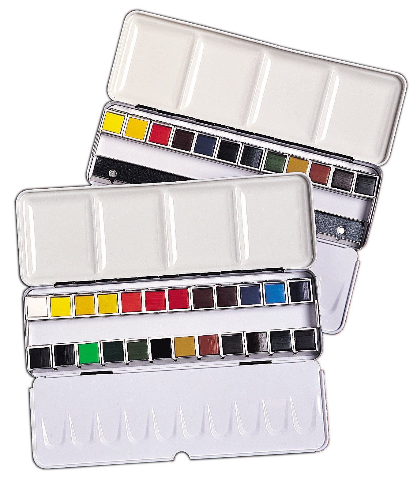 Daler-Rowney Aquafine 24 Half Pan Tin Set, Vibrant Watercolour Colours, Professional Artists