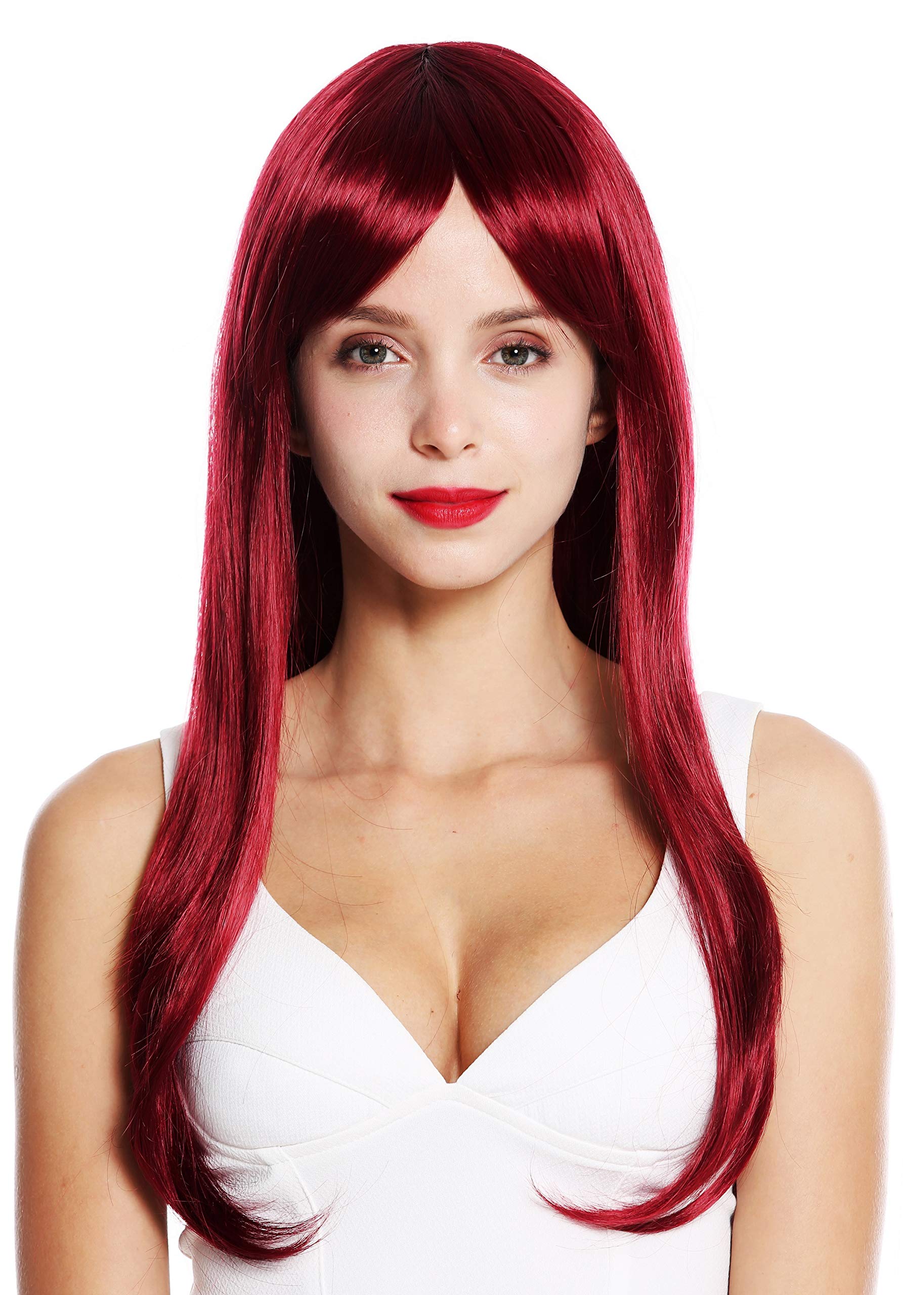 WIG ME UP - VK-30-118 quality women's wig long sleek long fringe parted red burgundy