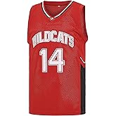 MEBRACS Wildcats Basketball Jersey for Men 14 Troy Bolton 8 Chad Danforth High School Jersey