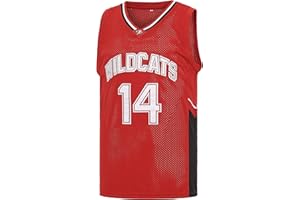 MEBRACS Wildcats Basketball Jersey for Men 14 Troy Bolton 8 Chad Danforth High School Jersey