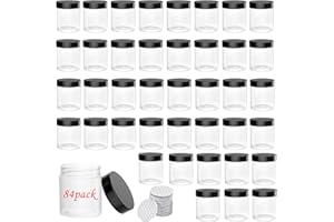 84PCS 4oz/125ml Plastic Jars with Screw On Lids Pressure Sensitive Seal,Clear Container for Storing Dry Food,Lotion, Makeup, 
