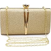 Aovtero Evening Bag Clutch Purses Women Wedding Party Bridal Handbag with Chain
