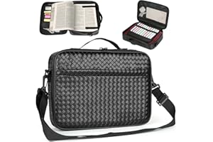 CDBXPRG Bible Cover, Large Bible Case for Women,Protective Church Organizer Holder Bag with Handle Pockets,Christian Gift for Girls Boy and Men Black
