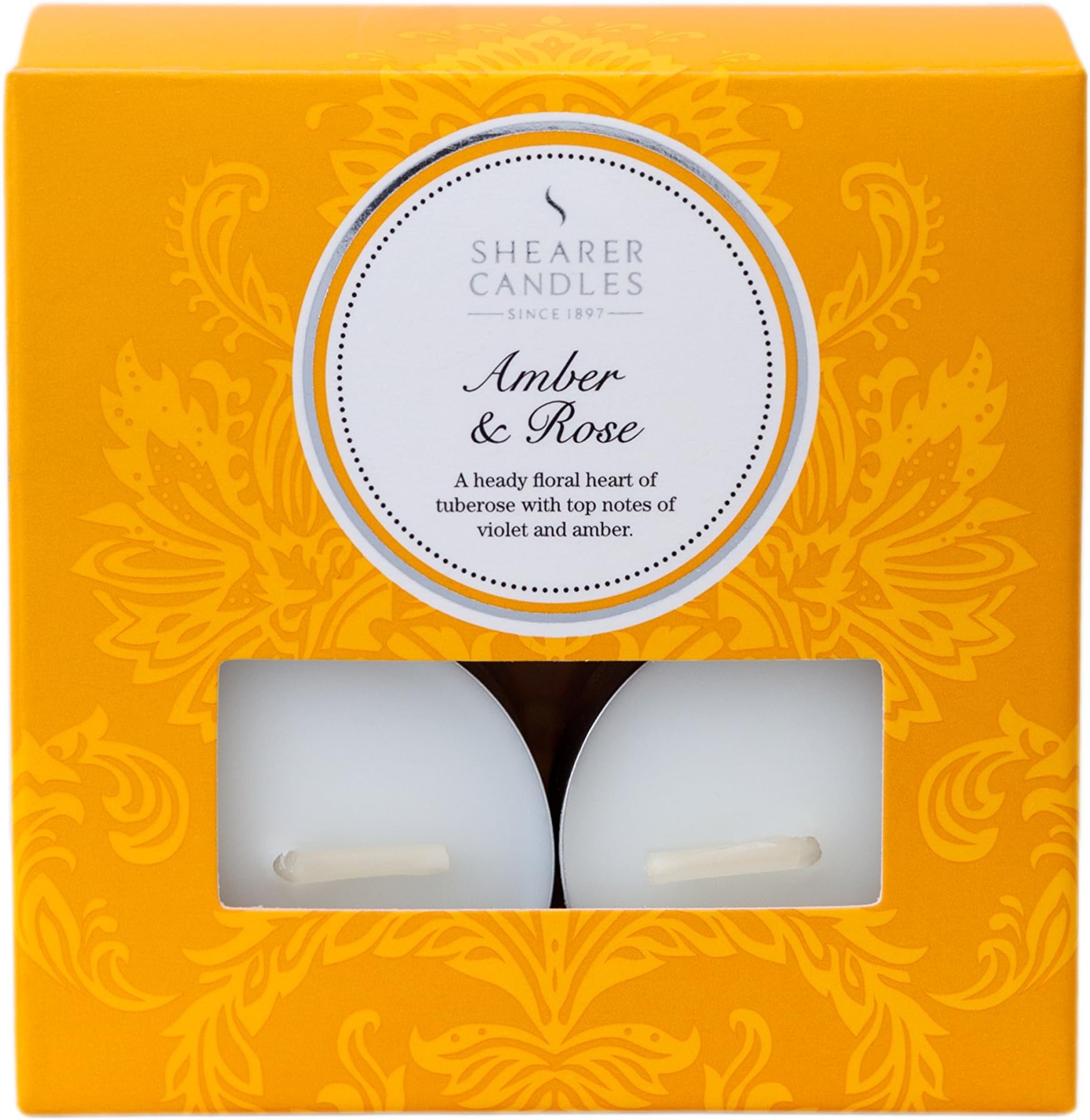 ShearerAmber Rose Scented Tea Lights, Pack of 8, White