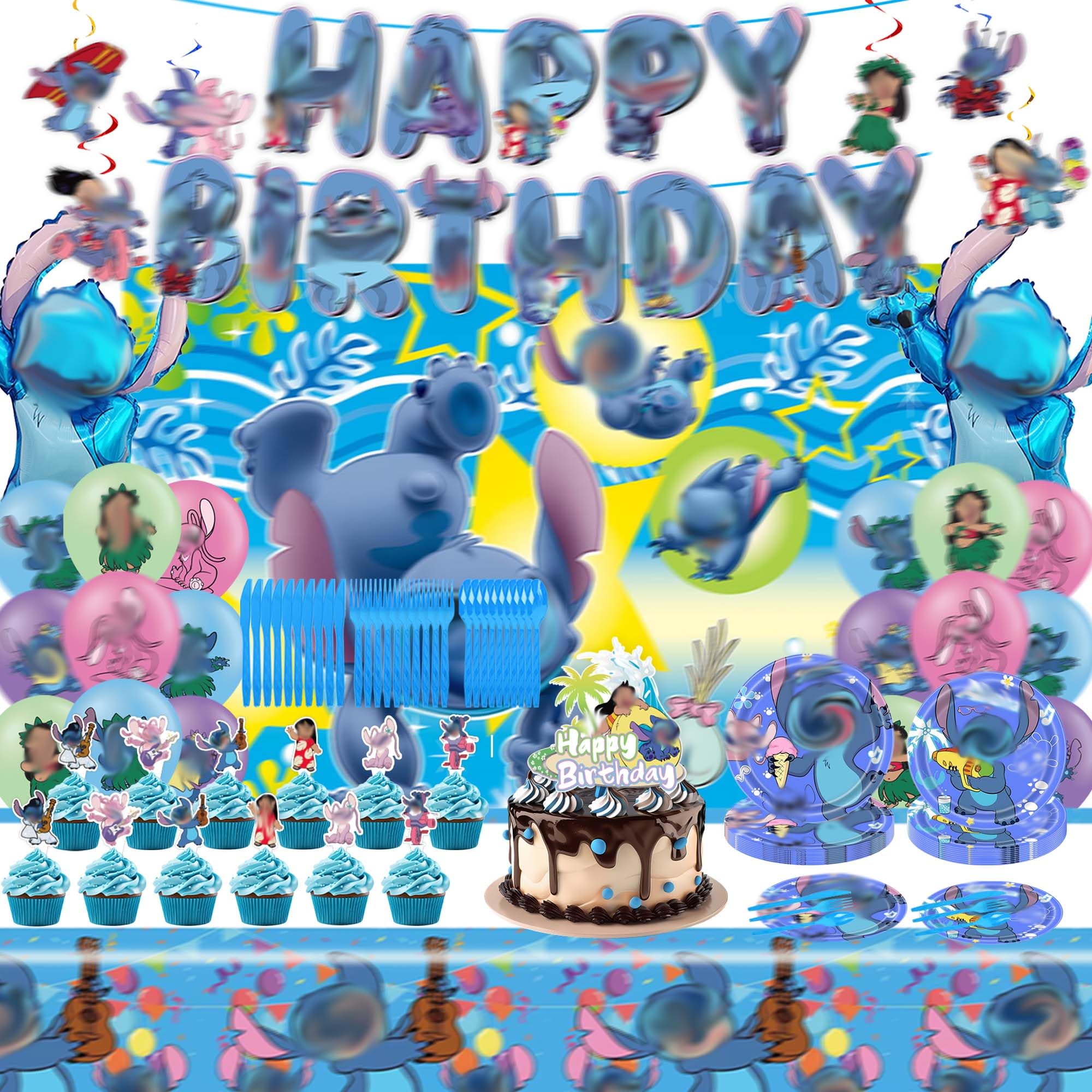 Photo 1 of 102 PCS Party Decorations - Birthday Banner, Balloon, Tablecloth, Paper Tableware, Backdrop, Hanging Swirl for Adult Theme Party Supplies