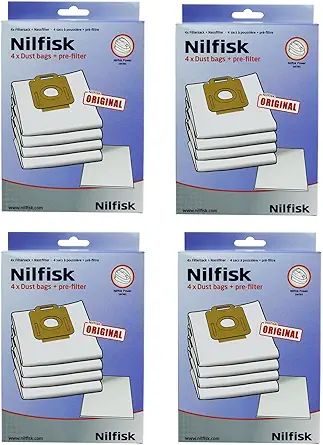 Nilfisk Power P10 P20 P40 Allergy PW10 PW20 Vacuum Cleaner Cloth Bags + Filter (4 x Packs)