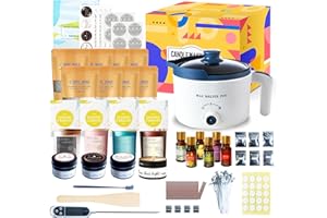Complete Candle Making Adult Kit with Electric Wax Melter, DIY Candle Wax Melts Kits for Adults Sweet Scents