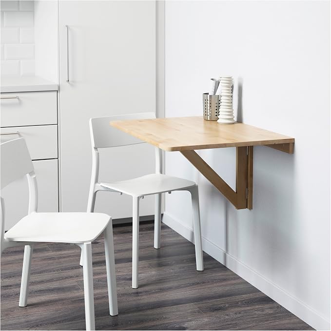 Amazon Com Ikea Norbo Solid Birch Wall Mounted Drop Leaf Bar Table Furniture Decor