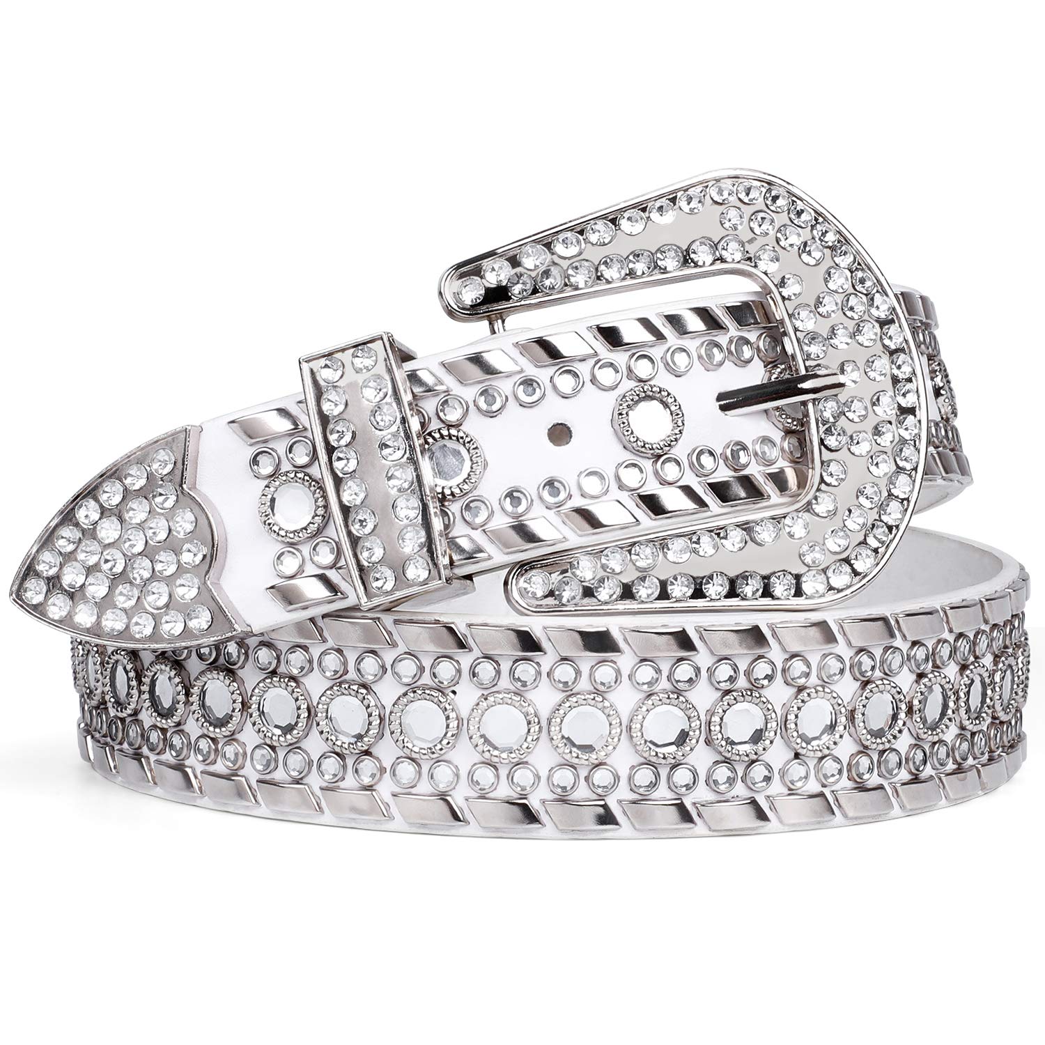 Rhinestone Belt for Men Women Western Cowboy Cowgirl Bling 