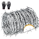 AggFencer 660ft Barbed Wire, 4 Point Hot-Dip Galvanized Barb Wire Roll | 18Ga, Suitable for Crafts Fences, Fence for Critter Deterrent