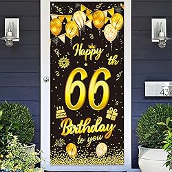 wongmode Happy 66th Birthday to You Door Banner