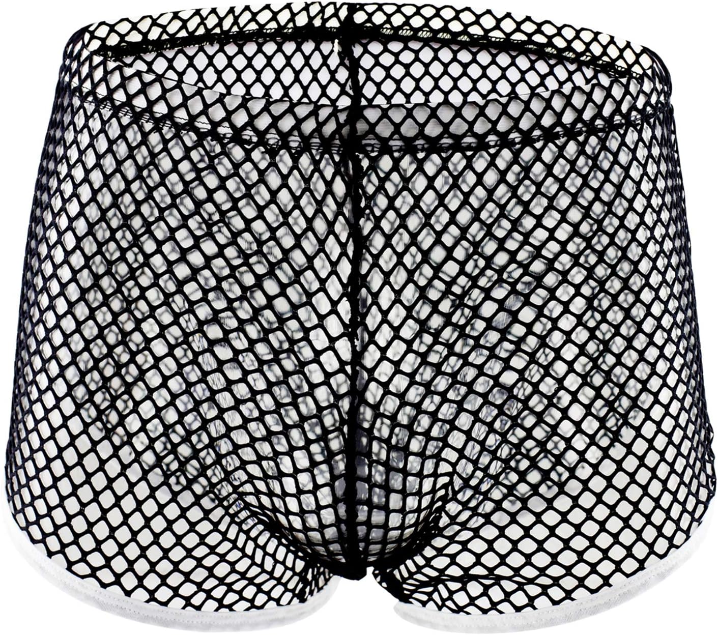 Men's Underwear Sexy Mesh Breathable Boxer Briefs Low Rise Cool Boxers Pack Set