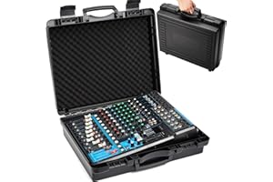 YDEPLVEO Mixer Case for Yamaha MG12XU 12-Input Stereo Mixer | Protective Hard Shell Carrying Storage Case for 12 Channel Mixer with Foam | Fits Mixer Size up to 16.7’’ X 12.2" X 5.2" (CASE ONLY)